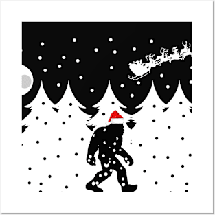 Bigfoot Santa Claus Bigfoot  Sasquatch Christmas Gift  TEE Posters and Art